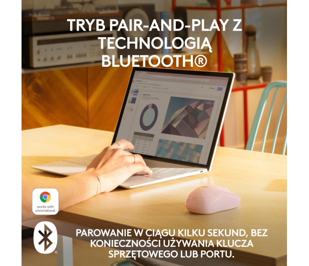 LOGITECH M240 Silent (różowa) 910-007121 - 1145828 - zdjęcie 7